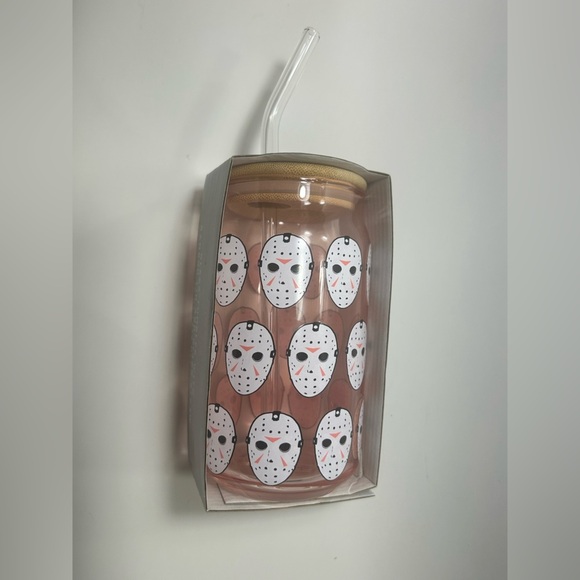 Friday The 13th - Silver Buffalo - Jason Vorhees Glass Jar Tumbler - BNIB - Picture 3 of 12